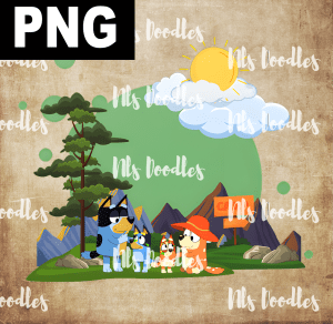 bluey camp - PNG File design for sublimation and Dtf