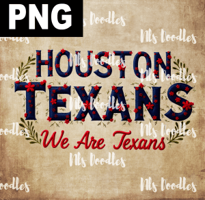houston texans we are -floral embroidery effect- PNG File design for sublimation and Dtf