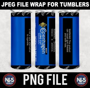 Copenhagen mint Long Cut -20oz tumbler label wrap-png- DIGITAL DOWNLOAD for sublimation and waterslide