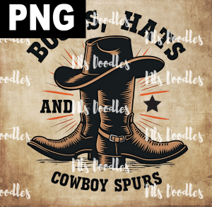noots hats and cowboy spurs - PNG File design for sublimation and Dtf