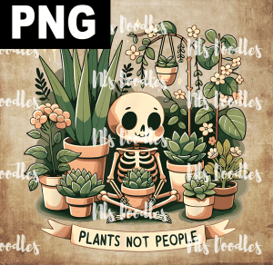 plants not people -floral embroidery effect- PNG File design for sublimation and Dtf
