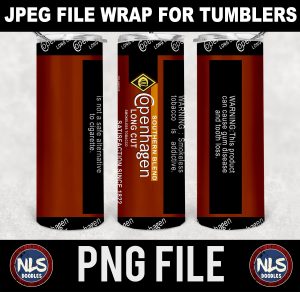 Copenhagen Southern Blend-Smokeless Tobacco-20oz tumbler label wrap-jpeg- DIGITAL DOWNLOAD for sublimation and waterslide