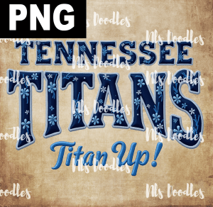 tennessee titans -floral embroidery effect- PNG File design for sublimation and Dtf