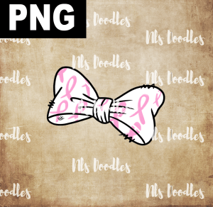 white bow pink ribbon -Free PNG File design for sublimation and Dtf