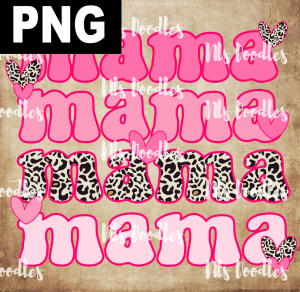 mama pink leopard hearts - PNG File design for sublimation and Dtf