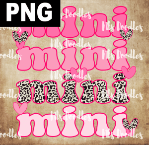 mini pink and leopard - PNG File design for sublimation and Dtf