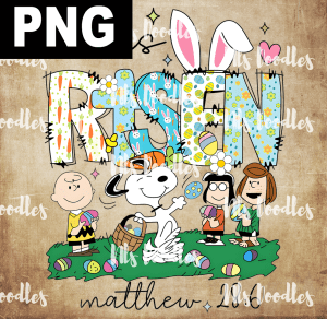 Snoopy He is risen Easter - PNG File design for sublimation and Dtf