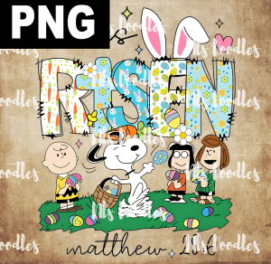 Snoopy He is risen Easter - PNG File design for sublimation and Dtf