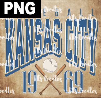 baseball kansa city 1969 - PNG File design for sublimation and Dtf