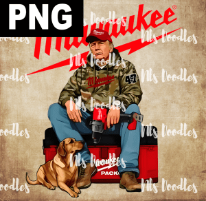 milwauke trump red with dog - PNG File design for sublimation and Dtf