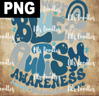 we wear blue for autism - PNG File design for sublimation and Dtf
