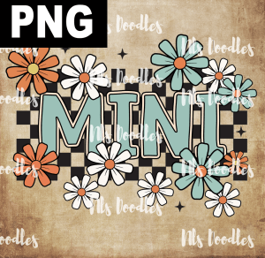 Checkered mini floral - PNG File design for sublimation and Dtf