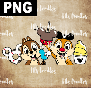 Chip And Dale Snacks - PNG File design for sublimation and Dtf