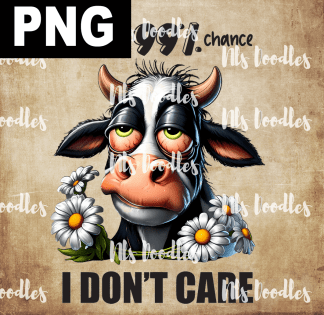 there is a 99 chance i dont care funny cow - PNG File design for sublimation and Dtf