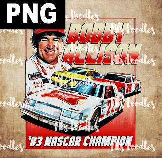 bobby allison 83 nascar chanp - PNG File design for sublimation and Dtf