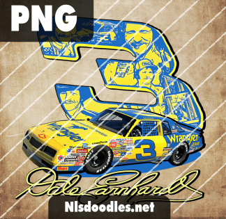 dale earnhardt number 3 comic version - DIGITAL DOWNLOAD for sublimation and waterslide