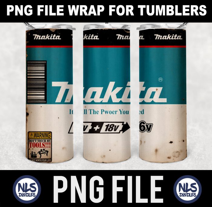 makita power tool blue and black version 2 -20oz tumbler label wrap Bundle-png- DIGITAL DOWNLOAD for sublimation and waterslide (Copy) - Image 2