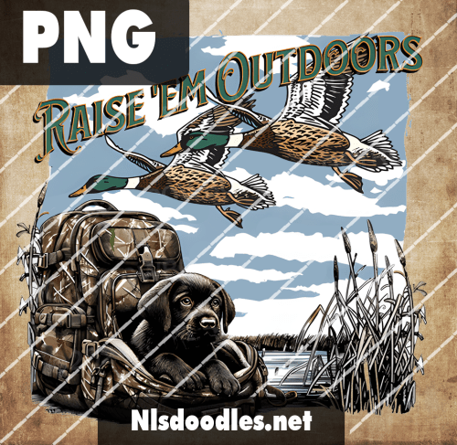 raise erm outdoors ducks and dog  - Free PNG File
