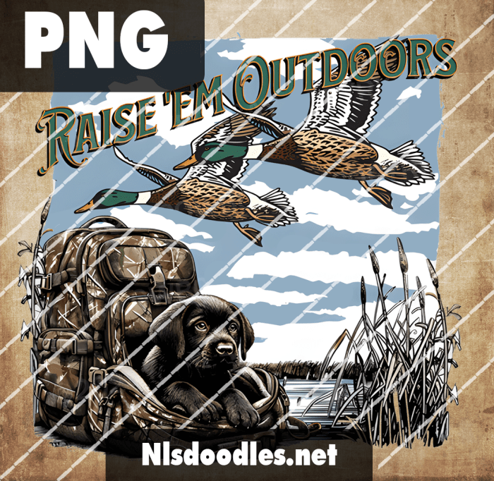 raise erm outdoors ducks and dog  - Free PNG File