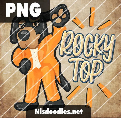 rocky top watercolor vols mascot - Free PNG File