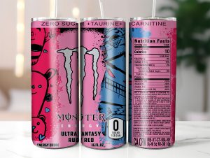 monster ultra fantasy ruby red label-20oz tumbler label wrap-png- DIGITAL DOWNLOAD for sublimation and waterslide (Copy)