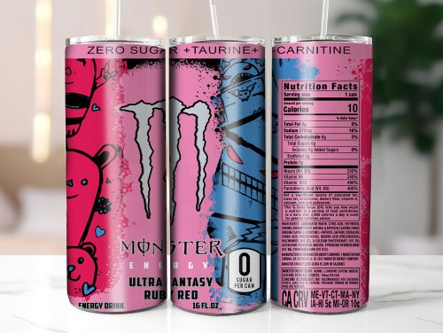 monster ultra fantasy ruby red label-20oz tumbler label wrap-png- DIGITAL DOWNLOAD for sublimation and waterslide (Copy)